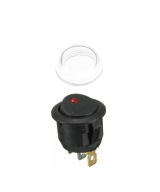 Interruptor redondo de 3 pines con luz roja y verde/Protector impermeable 20mm ON/OFF