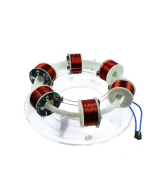 Experimento acelerador magnético de 6 bobinas de cobre.