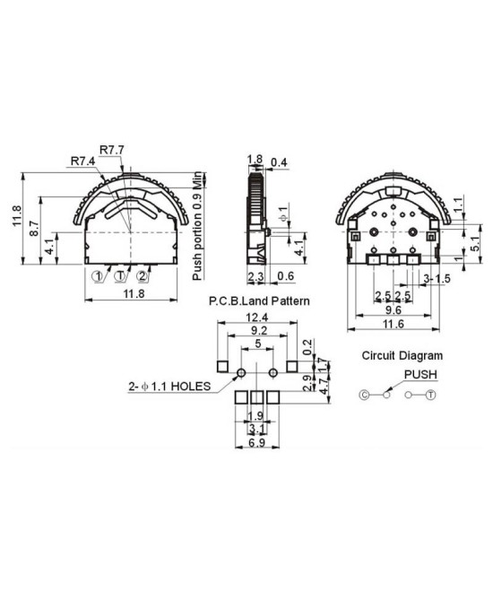 Push button de 2 pines de silicona 8x8x5mm (4U)