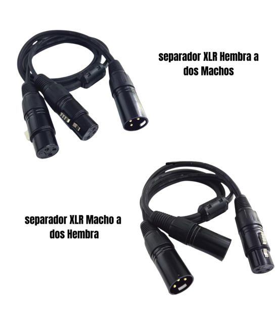 Separador XLR hembra a dos machos - macho a dos hembras