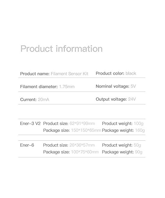 Módulo de detección de filamento para impresora 3D Creality Ender 3 -ender 3 pro y ender 3 v2