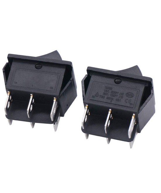 Interruptor momentaneo KCD4 T105/55, 3 posiciones ON-OFF-ON 6 pines