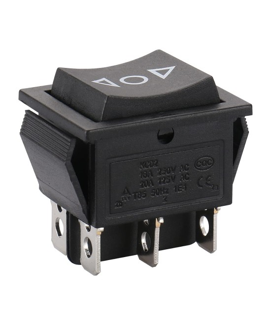 Interruptor momentaneo KCD4 T105/55, 3 posiciones ON-OFF-ON 6 pines