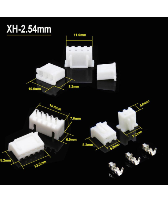 Kit de Terminales de conexión XH2.54mm 230pcs 2/3/4/5 pines