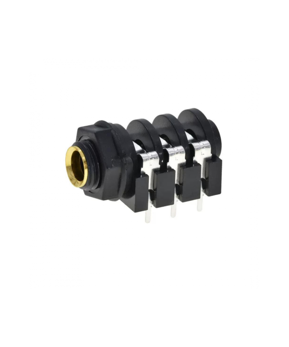 Conector hembra 6 pines para PCB 6.35mm 1/4 Mono/Stereo