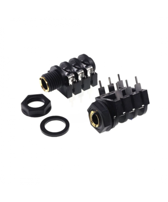 Conector hembra 6 pines para PCB 6.35mm 1/4 Mono/Stereo