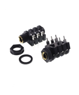 Conector hembra 6 pines para PCB 6.35mm 1/4 Mono/Stereo