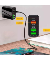 ADAPTADOR DE CARGA USB 65W 5 PUERTOS