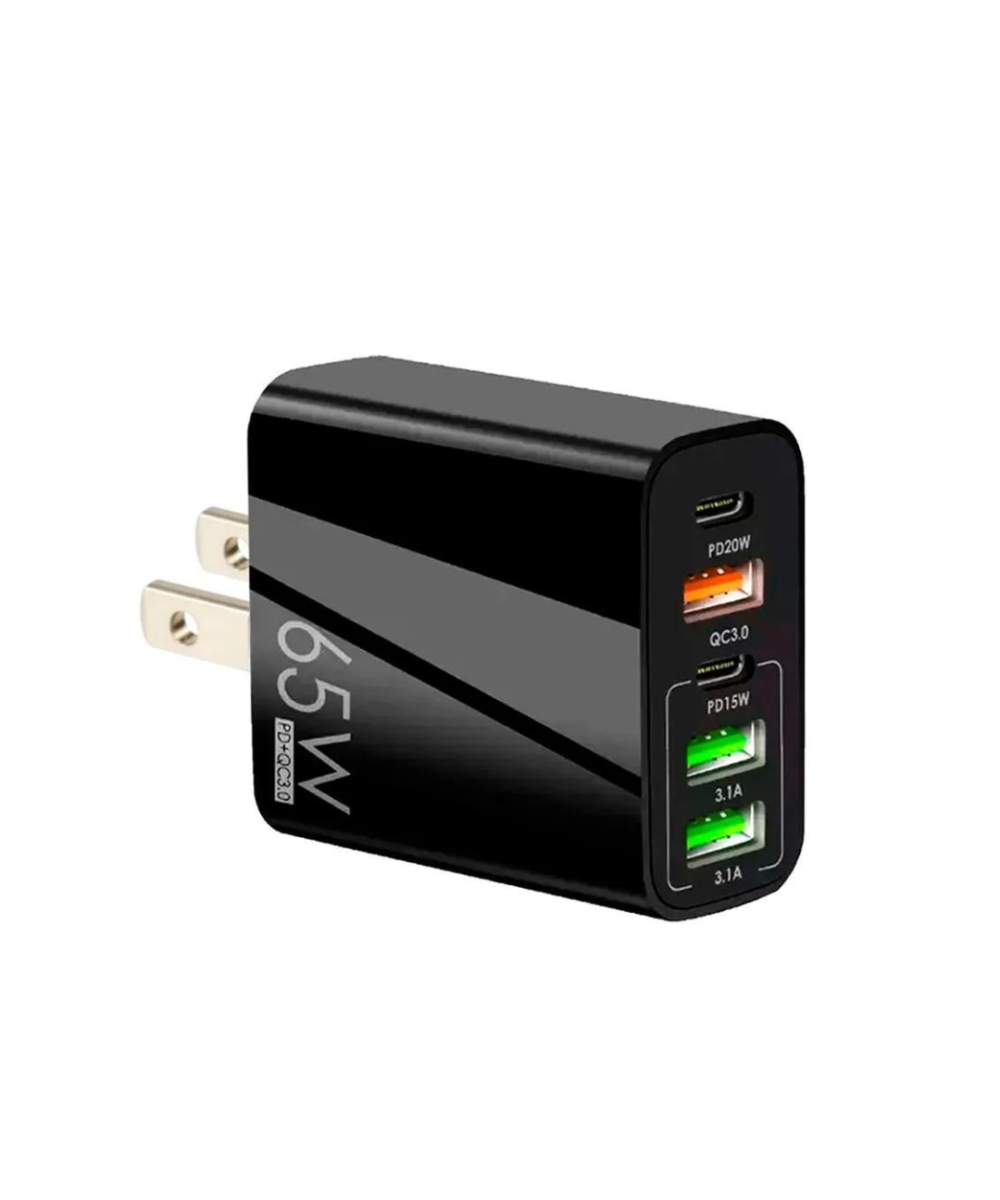 ADAPTADOR DE CARGA USB 65W 5 PUERTOS