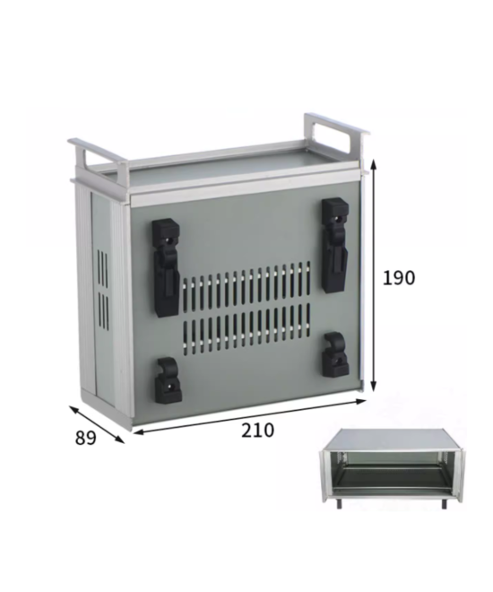 Caja de Aluminio con Tornillos 89x210x190