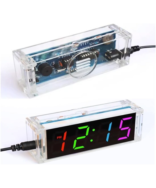 Experimento de electronica reloj digital DIY a color