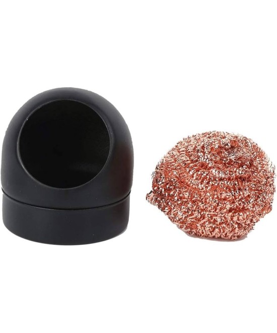 bola de alambre para limpieza de cautin mas base metalica