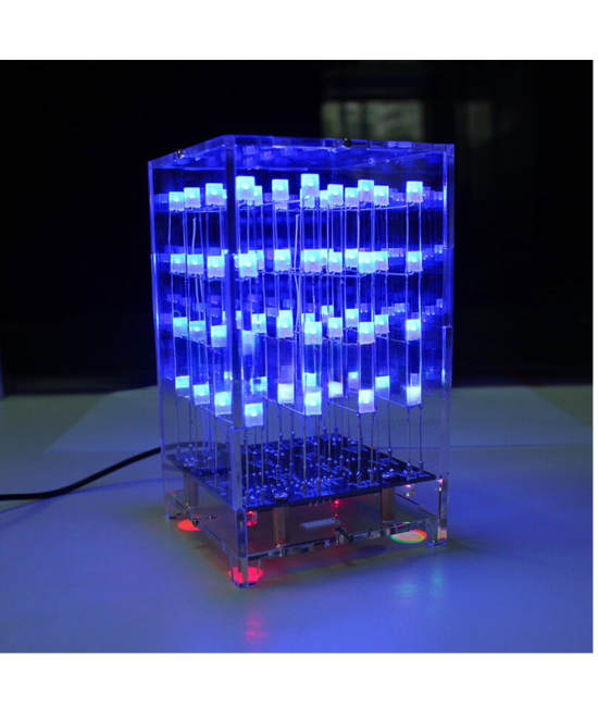 Experimento de electronica cubo OLED DIY 4x4x4
