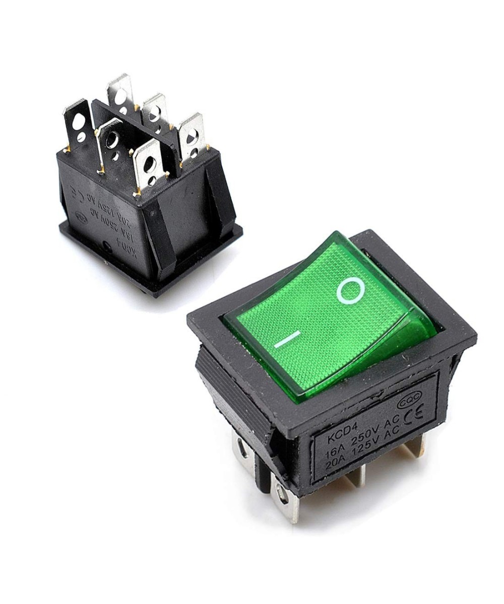 Interruptor KCD4 6 pines con luz