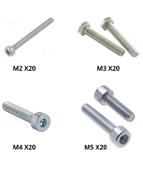 Set de Tornillo con tuerca M2 -M5 20mm (10U)