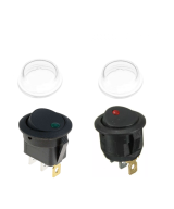Interruptor redondo de 3 pines con luz roja y verde/Protector impermeable 20mm ON/OFF
