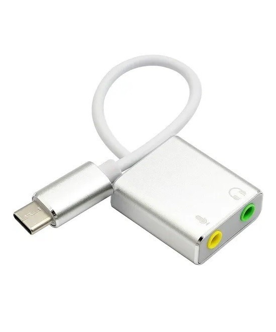 Adaptador USB-C a 3.5mm microfono y audifono