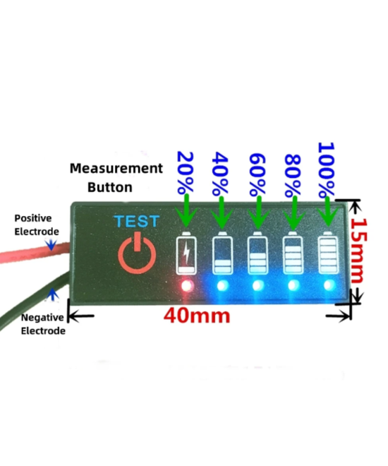Indicador de voltaje en baterias de acido y litio