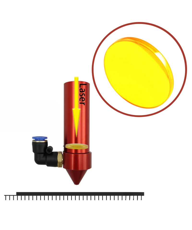 Lente para diodo laser HUNST 20mm/25mm rojo 5V