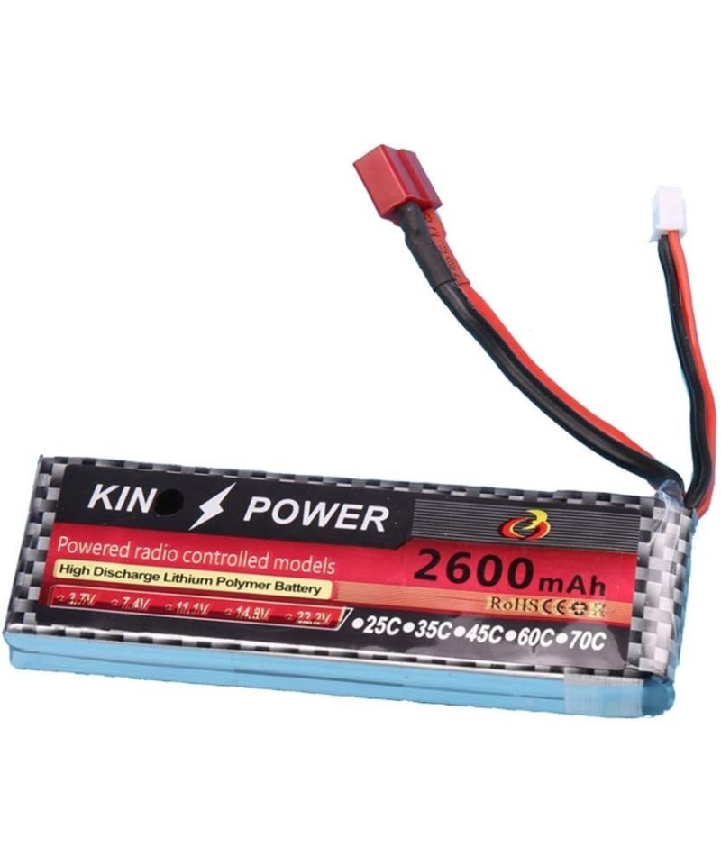 Bateria Tipo Lipo recargable Kin Power 7.4V 2S 2600mah 25C