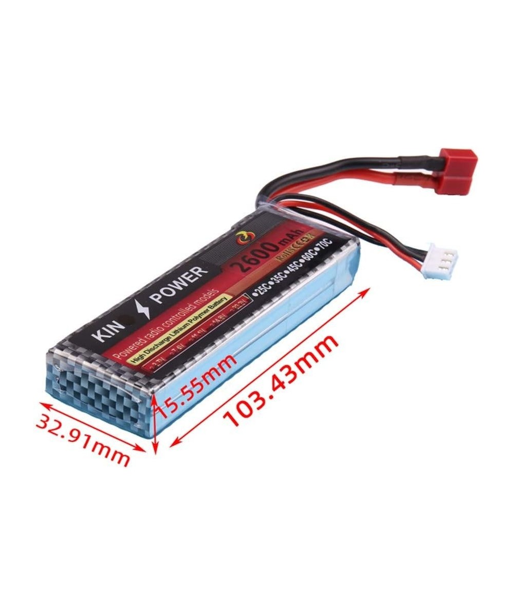 Bateria Tipo Lipo recargable Kin Power 7.4V 2S 2600mah 25C