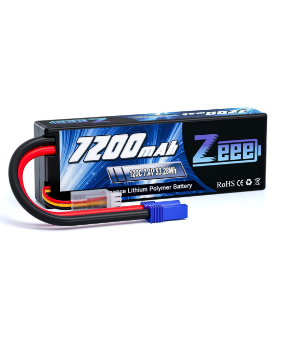 Bateria Tipo Lipo recargable Zeee 7.4V 2S 7200MAH 120C 53.28Wh