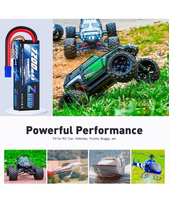 Bateria Tipo Lipo recargable Zeee 7.4V 2S 7200MAH 120C 53.28Wh