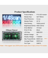 Panel LED P10 RGB SMD3535 16x32 Con Controlador HD-WF4 Wifi