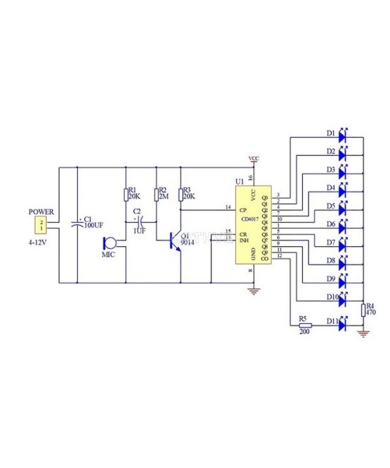 Modulo control de Voz LED DIY CD4017