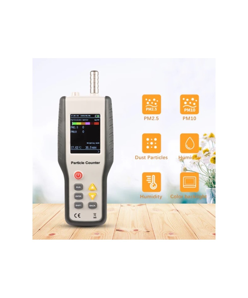 Medidor de calidad de aire (contador de particulas) recargable HTI HT-9600