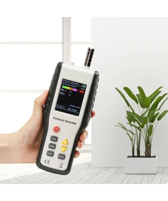 Medidor de calidad de aire (contador de particulas) recargable HTI HT-9600