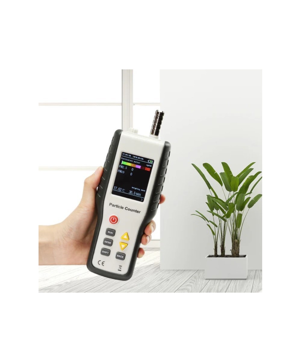 Medidor de calidad de aire (contador de particulas) recargable HTI HT-9600