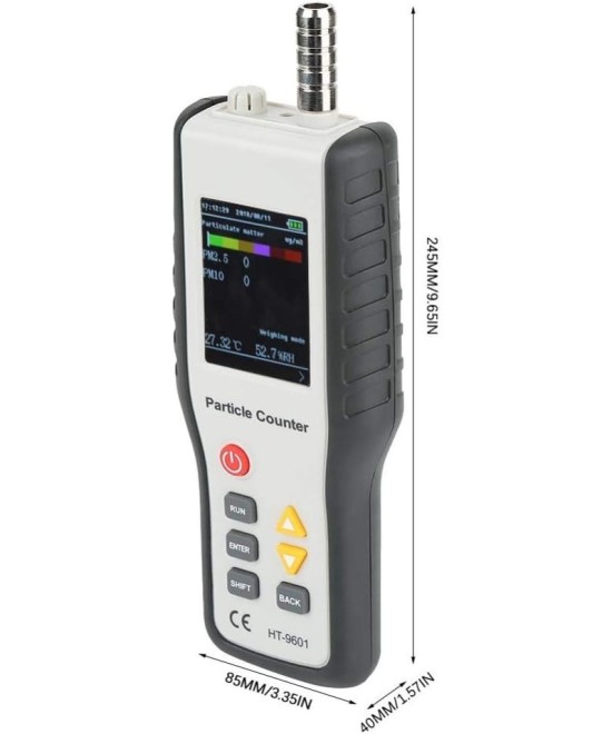 Medidor de calidad de aire (contador de particulas) recargable HTI HT-9600