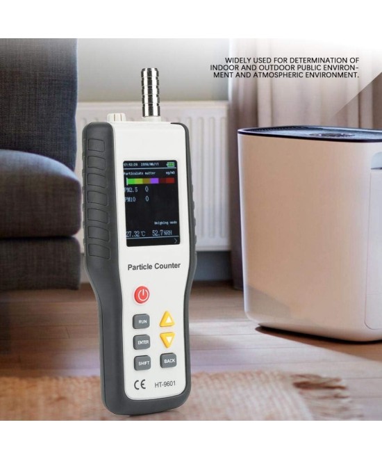 Medidor de calidad de aire (contador de particulas) recargable HTI HT-9600
