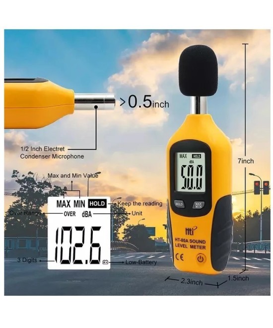 Medidor de intensidad del sonido SONOMETRO HTI HT-80A