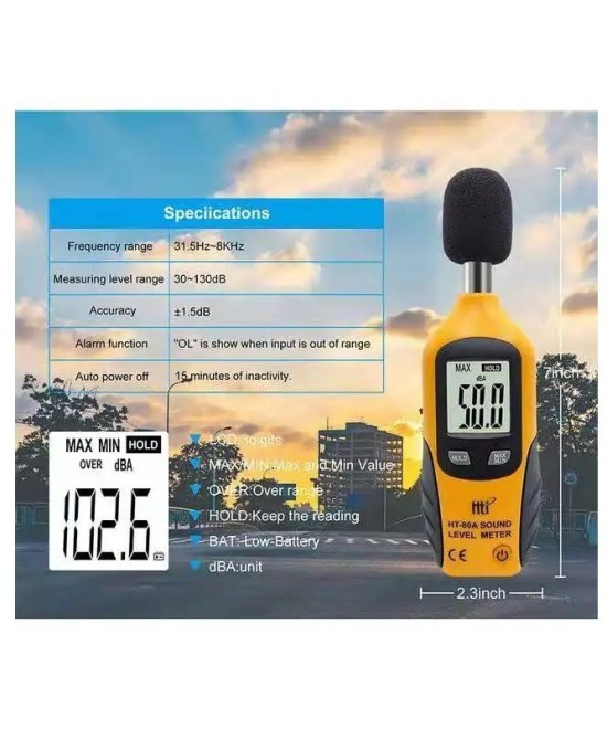Medidor de intensidad del sonido SONOMETRO HTI HT-80A