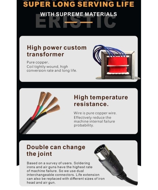 Estacion de Soldadura 2 en 1 BAKU BK-909D