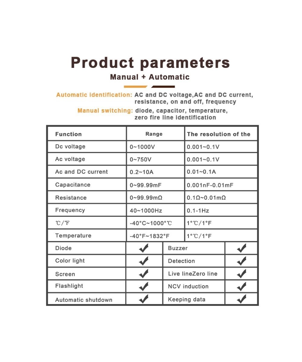 Multimetro digital recargable tactil BAKU BA-8233 PRO