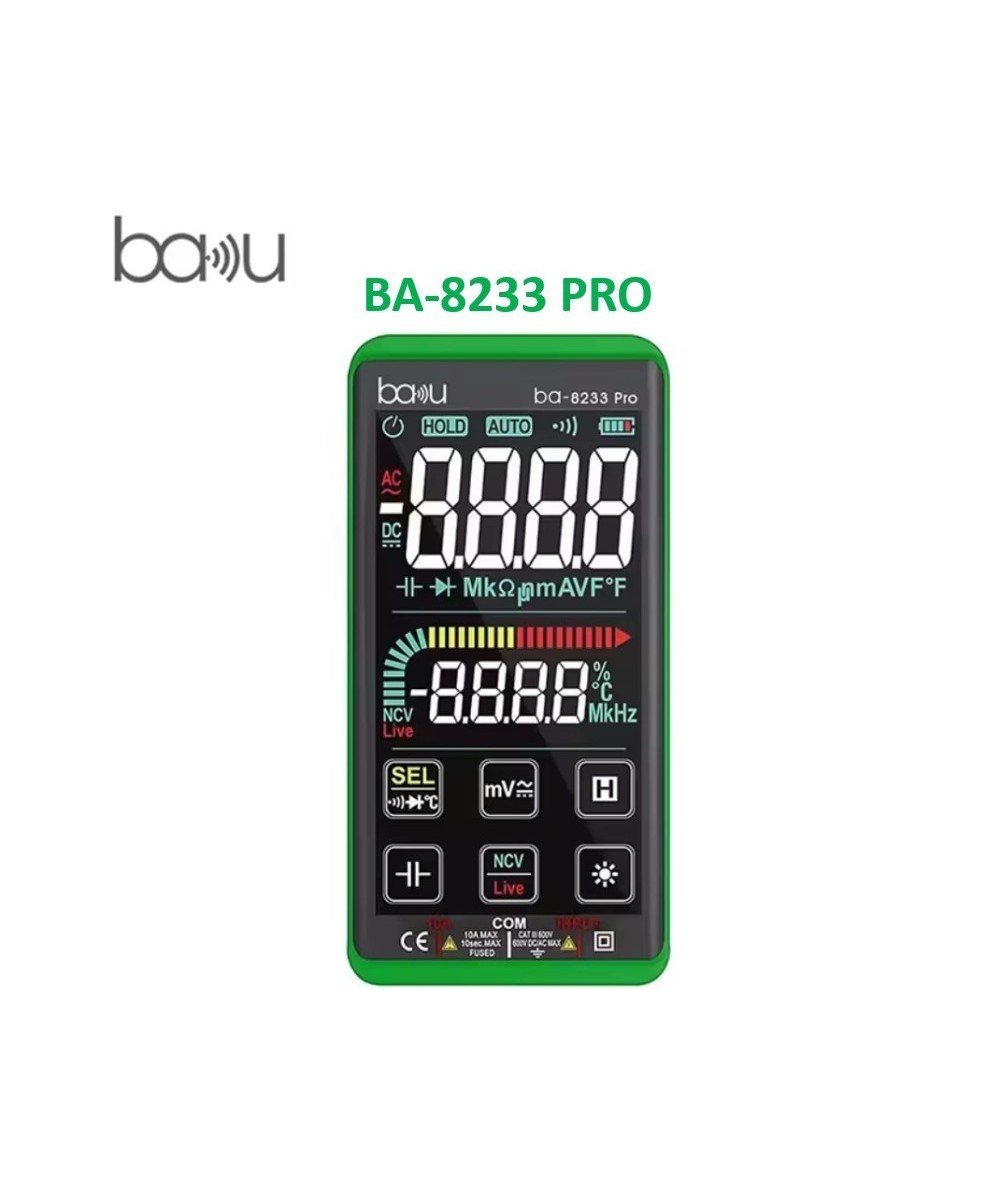 Multimetro digital recargable tactil BAKU BA-8233 PRO