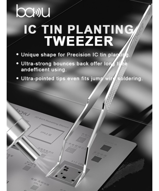 Pinza de acero inoxidable BAKU BA 7sa-14