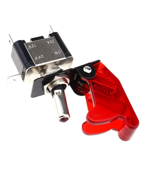 Interruptor de Palanca On - Off con luz rojo 12V 20A (2 posiciones)