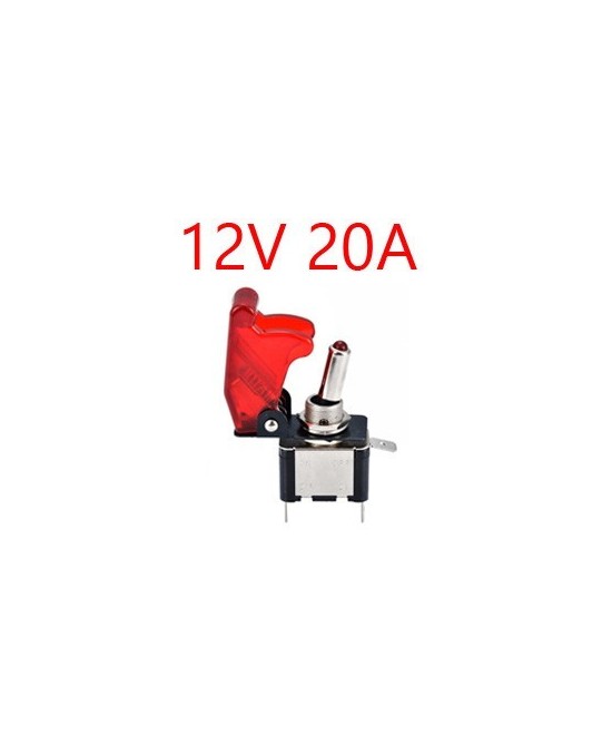 Interruptor de Palanca On - Off con luz rojo 12V 20A (2 posiciones)