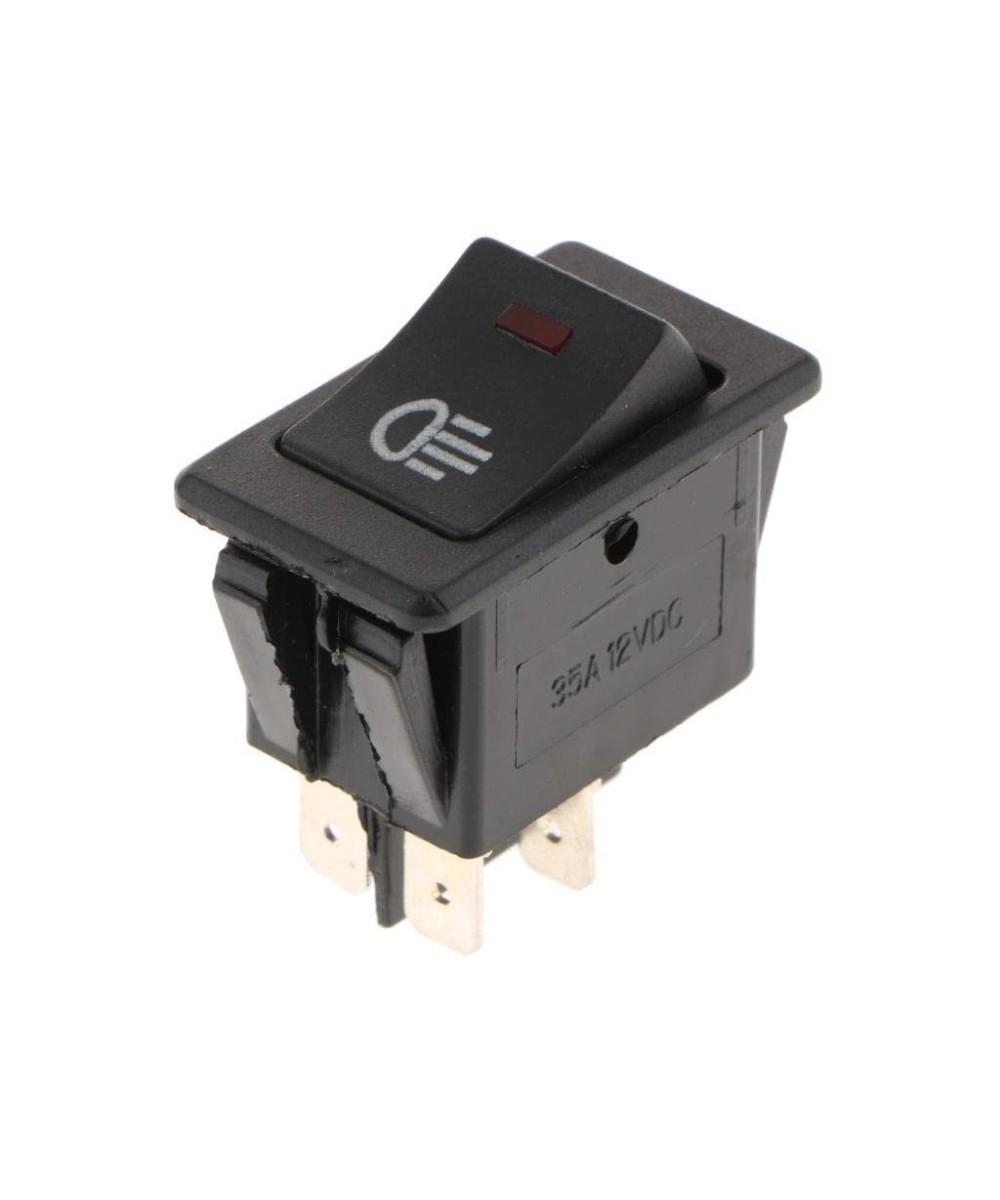 Interruptor para luces con indicador LED rojo 12V 35A  ASW-17D