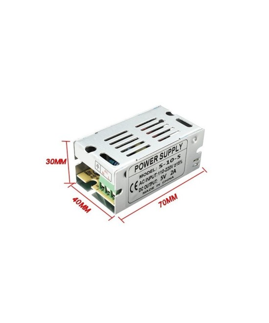 Fuente de energia conmutada 5V 2A - 5A 10W- 25W metalica cuadrada
