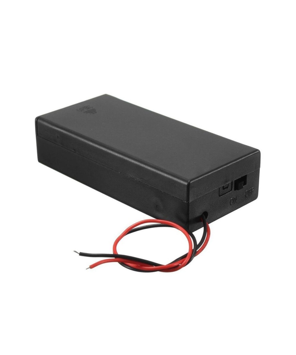 Contenedor para baterias 18650 2 espacios con interruptor y tapa