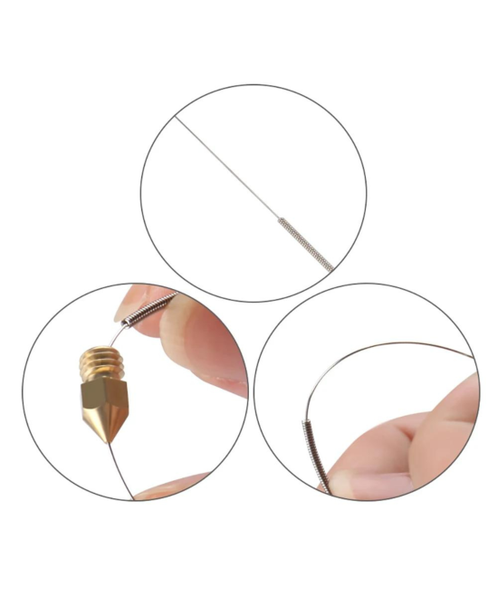Varilla limpiadora de boquilla para Impresora 3D Oro y plata 0.15mm - 1.00mm