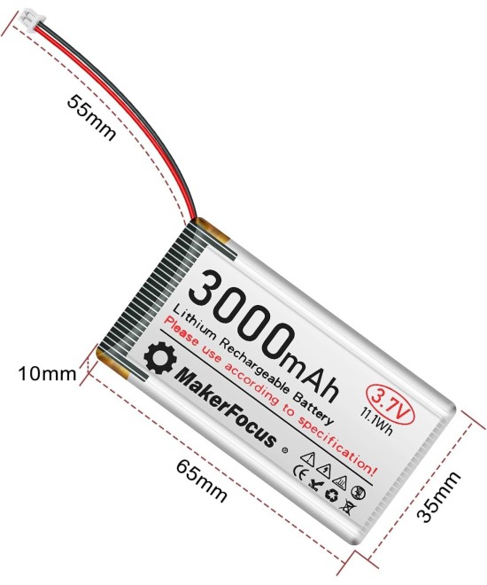 Bateria tipo LiPo recargable 3.7V 1000 - 3000mah conector JST 1.25mm