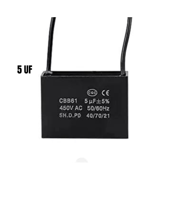 Capacitor de arranque de motor de ventilador CBB61 450V 0.8UF - 25UF