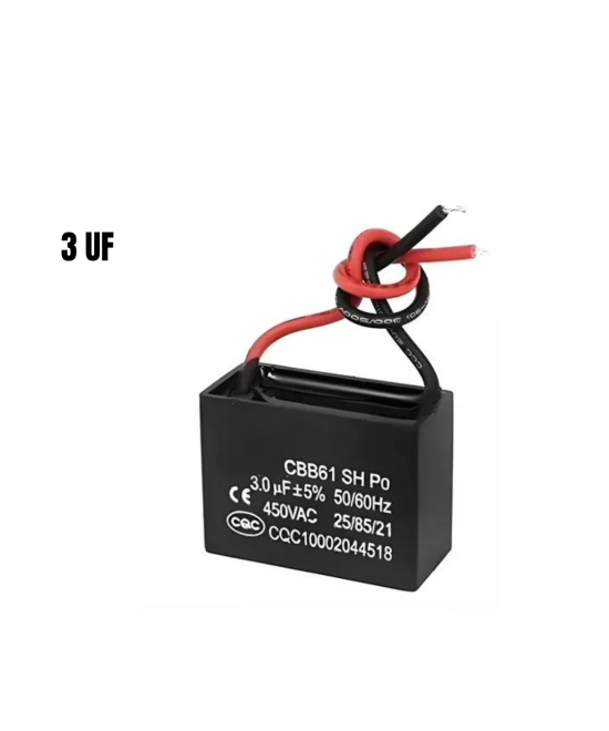 Capacitor de arranque de motor de ventilador CBB61 450V 0.8UF - 25UF