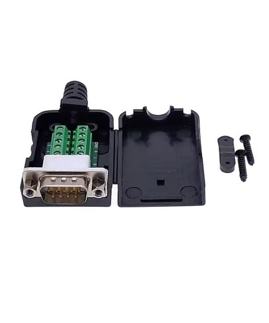 Conector DB9 macho con tornillos
